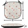 Ambesonne Romantic Chair Seating Cushion, Flamingos Shaping Hearts Heads Love Animal Valentines Illustration, Anti-Slip Seat Padding for Kitchen & Patio, 16″x16″, Pale Pink Grey(Salmon Amber White)