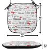 Ambesonne Romantic Chair Seating Cushion, Flamingos Shaping Hearts Heads Love Animal Valentines Illustration, Anti-Slip Seat Padding for Kitchen & Patio, 16″x16″, Pale Pink Grey(Vermilion Black White)