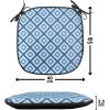 Ambesonne Romantic Chair Seating Cushion, Flamingos Shaping Hearts Heads Love Animal Valentines Illustration, Anti-Slip Seat Padding for Kitchen & Patio, 16″x16″, Pale Pink Grey(Navy Sky Blue White)