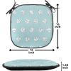 Ambesonne Romantic Chair Seating Cushion, Flamingos Shaping Hearts Heads Love Animal Valentines Illustration, Anti-Slip Seat Padding for Kitchen & Patio, 16″x16″, Pale Pink Grey(Sky Blue White and Black)