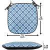 Ambesonne Romantic Chair Seating Cushion, Flamingos Shaping Hearts Heads Love Animal Valentines Illustration, Anti-Slip Seat Padding for Kitchen & Patio, 16″x16″, Pale Pink Grey(Navy Sky Blue White)