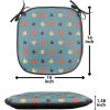Ambesonne Romantic Chair Seating Cushion, Flamingos Shaping Hearts Heads Love Animal Valentines Illustration, Anti-Slip Seat Padding for Kitchen & Patio, 16″x16″, Pale Pink Grey(Blue Brown and Vermilion)
