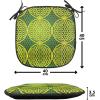 Ambesonne Romantic Chair Seating Cushion, Flamingos Shaping Hearts Heads Love Animal Valentines Illustration, Anti-Slip Seat Padding for Kitchen & Patio, 16″x16″, Pale Pink Grey(Yellow Hunter Green)