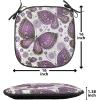 Ambesonne Romantic Chair Seating Cushion, Flamingos Shaping Hearts Heads Love Animal Valentines Illustration, Anti-Slip Seat Padding for Kitchen & Patio, 16″x16″, Pale Pink Grey(Purple White Lilac)
