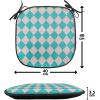 Ambesonne Romantic Chair Seating Cushion, Flamingos Shaping Hearts Heads Love Animal Valentines Illustration, Anti-Slip Seat Padding for Kitchen & Patio, 16″x16″, Pale Pink Grey(Turquoise and Lilac)
