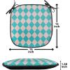 Ambesonne Romantic Chair Seating Cushion, Flamingos Shaping Hearts Heads Love Animal Valentines Illustration, Anti-Slip Seat Padding for Kitchen & Patio, 16″x16″, Pale Pink Grey(Turquoise and Lilac)