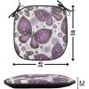 Ambesonne Romantic Chair Seating Cushion, Flamingos Shaping Hearts Heads Love Animal Valentines Illustration, Anti-Slip Seat Padding for Kitchen & Patio, 16″x16″, Pale Pink Grey(Purple White Lilac)