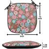 Ambesonne Romantic Chair Seating Cushion, Flamingos Shaping Hearts Heads Love Animal Valentines Illustration, Anti-Slip Seat Padding for Kitchen & Patio, 16″x16″, Pale Pink Grey(Pink Brown and Teal)