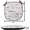 Ambesonne Romantic Chair Seating Cushion, Flamingos Shaping Hearts Heads Love Animal Valentines Illustration, Anti-Slip Seat Padding for Kitchen & Patio, 16″x16″, Pale Pink Grey(Vermilion Black White)