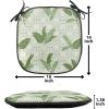 Ambesonne Romantic Chair Seating Cushion, Flamingos Shaping Hearts Heads Love Animal Valentines Illustration, Anti-Slip Seat Padding for Kitchen & Patio, 16″x16″, Pale Pink Grey(Olive Green Cream)