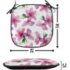 Ambesonne Romantic Chair Seating Cushion, Flamingos Shaping Hearts Heads Love Animal Valentines Illustration, Anti-Slip Seat Padding for Kitchen & Patio, 16″x16″, Pale Pink Grey(Fuchsia Yellow)
