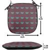 Ambesonne Valentine`s Day Chair Seating Cushion, Cartoon Hearts with Arrows Love Passion and Romance Pattern, Anti-Slip Seat Padding for Kitchen & Patio, 16″x16″, Dark Coral Brown White(Maroon and Turquoise)