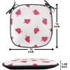 Ambesonne Valentine`s Day Chair Seating Cushion, Cartoon Hearts with Arrows Love Passion and Romance Pattern, Anti-Slip Seat Padding for Kitchen & Patio, 16″x16″, Dark Coral Brown White(Dark Coral Brown White)