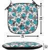 Ambesonne Valentine`s Day Chair Seating Cushion, Cartoon Hearts with Arrows Love Passion and Romance Pattern, Anti-Slip Seat Padding for Kitchen & Patio, 16″x16″, Dark Coral Brown White(Sky Blue Black White)