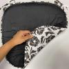 Ambesonne Valentine`s Day Chair Seating Cushion, Cartoon Hearts with Arrows Love Passion and Romance Pattern, Anti-Slip Seat Padding for Kitchen & Patio, 16″x16″, Dark Coral Brown White(Dark Brown and White)