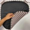 Ambesonne Valentine`s Day Chair Seating Cushion, Cartoon Hearts with Arrows Love Passion and Romance Pattern, Anti-Slip Seat Padding for Kitchen & Patio, 16″x16″, Dark Coral Brown White(Brown Black White)
