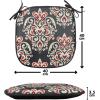 Ambesonne Valentine`s Day Chair Seating Cushion, Cartoon Hearts with Arrows Love Passion and Romance Pattern, Anti-Slip Seat Padding for Kitchen & Patio, 16″x16″, Dark Coral Brown White(Black Cream Red)