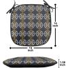 Ambesonne Valentine`s Day Chair Seating Cushion, Cartoon Hearts with Arrows Love Passion and Romance Pattern, Anti-Slip Seat Padding for Kitchen & Patio, 16″x16″, Dark Coral Brown White(Dark Blue Marigold White)
