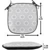 Ambesonne Valentine`s Day Chair Seating Cushion, Cartoon Hearts with Arrows Love Passion and Romance Pattern, Anti-Slip Seat Padding for Kitchen & Patio, 16″x16″, Dark Coral Brown White(Black Blue and White)