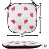 Ambesonne Valentine`s Day Chair Seating Cushion, Cartoon Hearts with Arrows Love Passion and Romance Pattern, Anti-Slip Seat Padding for Kitchen & Patio, 16″x16″, Dark Coral Brown White(Dark Coral Brown White)