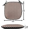 Ambesonne Valentine`s Day Chair Seating Cushion, Cartoon Hearts with Arrows Love Passion and Romance Pattern, Anti-Slip Seat Padding for Kitchen & Patio, 16″x16″, Dark Coral Brown White(Brown Black White)