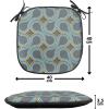 Ambesonne Valentine`s Day Chair Seating Cushion, Cartoon Hearts with Arrows Love Passion and Romance Pattern, Anti-Slip Seat Padding for Kitchen & Patio, 16″x16″, Dark Coral Brown White(Grey Marigold Pale Blue)