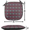 Ambesonne Valentine`s Day Chair Seating Cushion, Cartoon Hearts with Arrows Love Passion and Romance Pattern, Anti-Slip Seat Padding for Kitchen & Patio, 16″x16″, Dark Coral Brown White(Maroon and Turquoise)