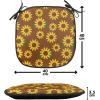 Ambesonne Valentine`s Day Chair Seating Cushion, Cartoon Hearts with Arrows Love Passion and Romance Pattern, Anti-Slip Seat Padding for Kitchen & Patio, 16″x16″, Dark Coral Brown White(Brown Yellow Green)