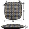 Ambesonne Valentine`s Day Chair Seating Cushion, Cartoon Hearts with Arrows Love Passion and Romance Pattern, Anti-Slip Seat Padding for Kitchen & Patio, 16″x16″, Dark Coral Brown White(Dark Blue Marigold White)