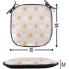 Ambesonne Valentine`s Day Chair Seating Cushion, Cartoon Hearts with Arrows Love Passion and Romance Pattern, Anti-Slip Seat Padding for Kitchen & Patio, 16″x16″, Dark Coral Brown White(Pale Pink Orange)