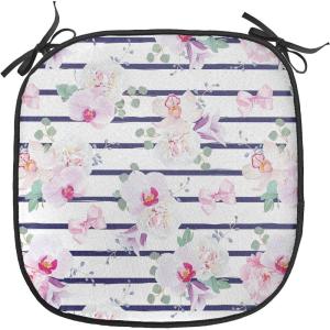 Ambesonne Cartoon Chair Seating Cushion Set of 12, Love Themed Valentines Inspired with Giant Hearts Checkered Pattern, Anti-Slip Seat Padding for Kitchen & Patio, 16″x16″, Pink Olive Green(Purple Pink Reseda Green)