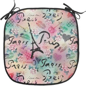 Ambesonne Cartoon Chair Seating Cushion Set of 12, Love Themed Valentines Inspired with Giant Hearts Checkered Pattern, Anti-Slip Seat Padding for Kitchen & Patio, 16″x16″, Pink Olive Green(Pale Green Sea Green)