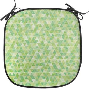 Ambesonne Cartoon Chair Seating Cushion Set of 12, Love Themed Valentines Inspired with Giant Hearts Checkered Pattern, Anti-Slip Seat Padding for Kitchen & Patio, 16″x16″, Pink Olive Green(Pale and Fern Green)