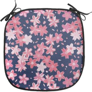 Ambesonne Cartoon Chair Seating Cushion Set of 12, Love Themed Valentines Inspired with Giant Hearts Checkered Pattern, Anti-Slip Seat Padding for Kitchen & Patio, 16″x16″, Pink Olive Green(Dark Blue Coral Pink)