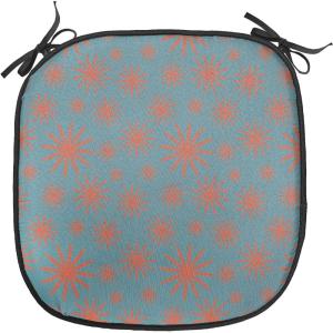 Ambesonne Romantic Chair Seating Cushion, Flamingos Shaping Hearts Heads Love Animal Valentines Illustration, Anti-Slip Seat Padding for Kitchen & Patio, 16″x16″, Pale Pink Grey(Petrol Blue Dark Coral)