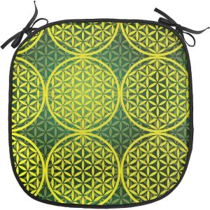 Ambesonne Romantic Chair Seating Cushion, Flamingos Shaping Hearts Heads Love Animal Valentines Illustration, Anti-Slip Seat Padding for Kitchen & Patio, 16″x16″, Pale Pink Grey(Yellow Hunter Green)