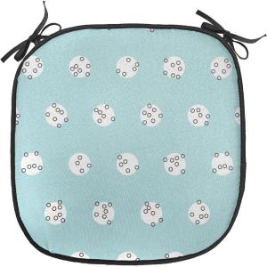 Ambesonne Romantic Chair Seating Cushion, Flamingos Shaping Hearts Heads Love Animal Valentines Illustration, Anti-Slip Seat Padding for Kitchen & Patio, 16″x16″, Pale Pink Grey(Sky Blue White and Black)