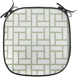 Ambesonne Romantic Chair Seating Cushion, Flamingos Shaping Hearts Heads Love Animal Valentines Illustration, Anti-Slip Seat Padding for Kitchen & Patio, 16″x16″, Pale Pink Grey(Pistachio Green White)