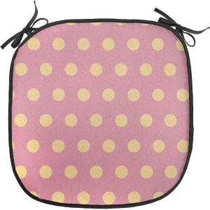 Ambesonne Romantic Chair Seating Cushion, Flamingos Shaping Hearts Heads Love Animal Valentines Illustration, Anti-Slip Seat Padding for Kitchen & Patio, 16″x16″, Pale Pink Grey(Salmon and Pink)