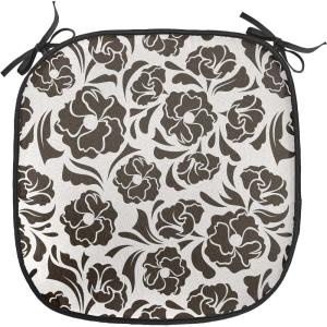 Ambesonne Valentine`s Day Chair Seating Cushion, Cartoon Hearts with Arrows Love Passion and Romance Pattern, Anti-Slip Seat Padding for Kitchen & Patio, 16″x16″, Dark Coral Brown White(Dark Brown and White)