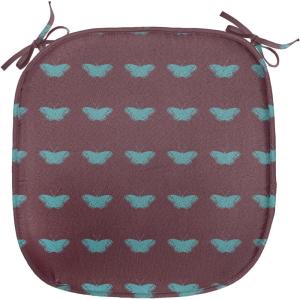 Ambesonne Valentine`s Day Chair Seating Cushion, Cartoon Hearts with Arrows Love Passion and Romance Pattern, Anti-Slip Seat Padding for Kitchen & Patio, 16″x16″, Dark Coral Brown White(Maroon and Turquoise)
