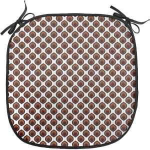 Ambesonne Valentine`s Day Chair Seating Cushion, Cartoon Hearts with Arrows Love Passion and Romance Pattern, Anti-Slip Seat Padding for Kitchen & Patio, 16″x16″, Dark Coral Brown White(Brown Black White)