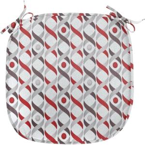 Ambesonne Valentine`s Day Chair Seating Cushion, Cartoon Hearts with Arrows Love Passion and Romance Pattern, Anti-Slip Seat Padding for Kitchen & Patio, 16″x16″, Dark Coral Brown White(Dimgrey Pale Grey Red)