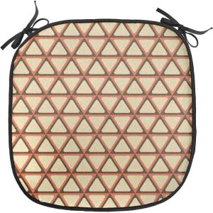 Ambesonne Valentine`s Day Chair Seating Cushion, Cartoon Hearts with Arrows Love Passion and Romance Pattern, Anti-Slip Seat Padding for Kitchen & Patio, 16″x16″, Dark Coral Brown White(Beige Coral Dark Taupe)