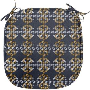 Ambesonne Valentine`s Day Chair Seating Cushion, Cartoon Hearts with Arrows Love Passion and Romance Pattern, Anti-Slip Seat Padding for Kitchen & Patio, 16″x16″, Dark Coral Brown White(Dark Blue Marigold White)
