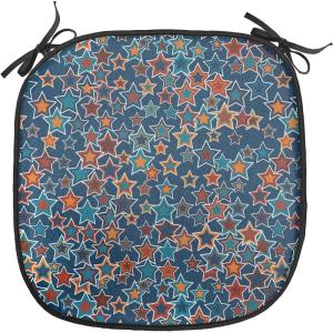 Ambesonne Valentine`s Day Chair Seating Cushion, Cartoon Hearts with Arrows Love Passion and Romance Pattern, Anti-Slip Seat Padding for Kitchen & Patio, 16″x16″, Dark Coral Brown White(Burnt Sienna Marigold)