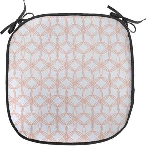 Ambesonne Valentine`s Day Chair Seating Cushion, Cartoon Hearts with Arrows Love Passion and Romance Pattern, Anti-Slip Seat Padding for Kitchen & Patio, 16″x16″, Dark Coral Brown White(Pale Blue and Coral)