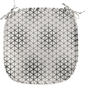 Ambesonne Valentine`s Day Chair Seating Cushion, Cartoon Hearts with Arrows Love Passion and Romance Pattern, Anti-Slip Seat Padding for Kitchen & Patio, 16″x16″, Dark Coral Brown White(Black and Cream)