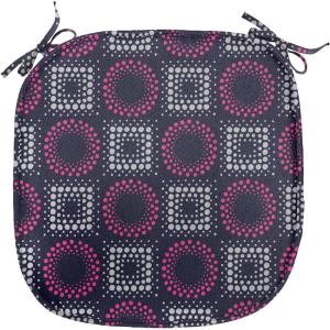 Ambesonne Valentine`s Day Chair Seating Cushion, Cartoon Hearts with Arrows Love Passion and Romance Pattern, Anti-Slip Seat Padding for Kitchen & Patio, 16″x16″, Dark Coral Brown White(Indigo Pink Pale Grey)