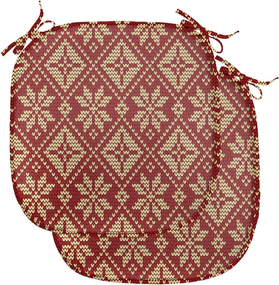 imageAmbesonne Angel Chair Seating Cushion Set of 2 Medieval Marry Love Angel Playing Music Valentine Cupid Date Dove Marriage AntiSlip Seat Padding for Kitchen amp Patio 16x16 Eggshell Ruby CaramelRuby Beige
